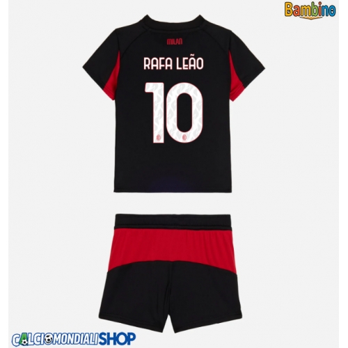 Maglie da calcio AC Milan Rafael Leao #10 Prima Maglia Bambino 2025-26 Manica Corta + Pantaloni corti)
